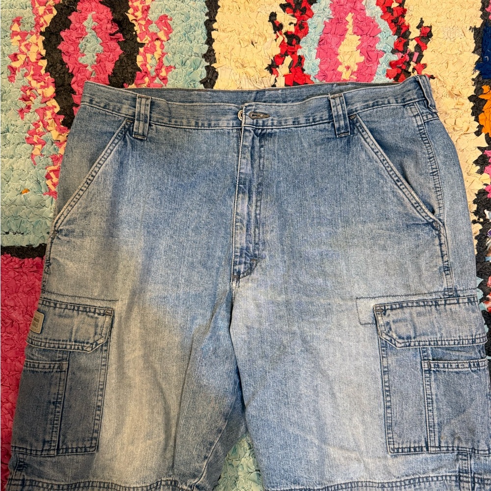 Wrangler Blue Cargo Shorts Casual Denim